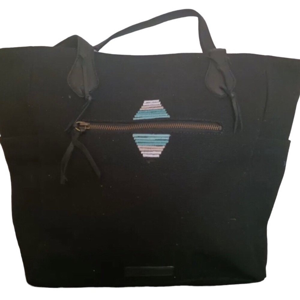 Lucky Brand Black and Blue Geometric Tote - Picture 3 of 3
